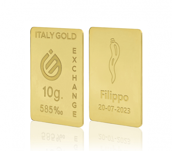 Lingou de Aur Corn amulet norocos 14 K, 10 g. IGE GOLD